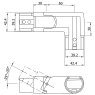 B+M EazySlot Articulated Top Landing 42mm Slotted Handrail Elbow